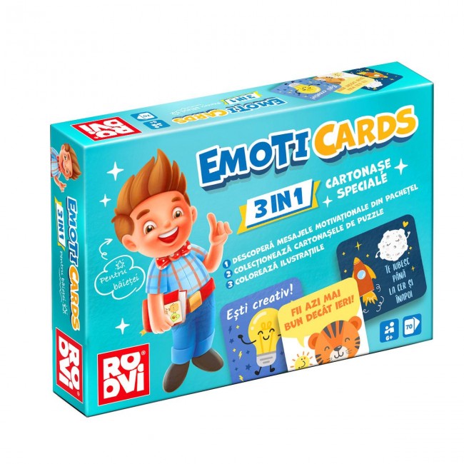 Cartonase EmotiCards 3 in 1 pentru baieti – Mesaje pozitive